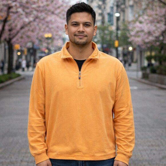 Tommy Bahama Other - Tommy Bahama 1/4 Zip Cotton Pullover Henley Soft Orange Jersey XXL